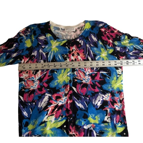 Joseph A. Women's Petite Floral Print Cardigan Sweater Multicolor PL RUNS SMALL - Picture 7 of 8